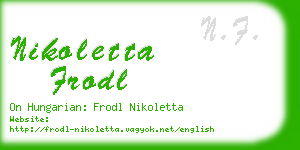 nikoletta frodl business card
